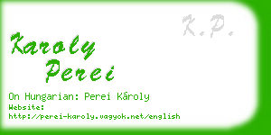 karoly perei business card